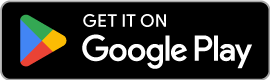 A rectangular black button with rounded corners displays the text "GET IT ON" in white capital letters. Below, the Google Play logo is shown with a multicolored triangle and the text "Google Play" in white. The logo is centered on the button against a dark background.